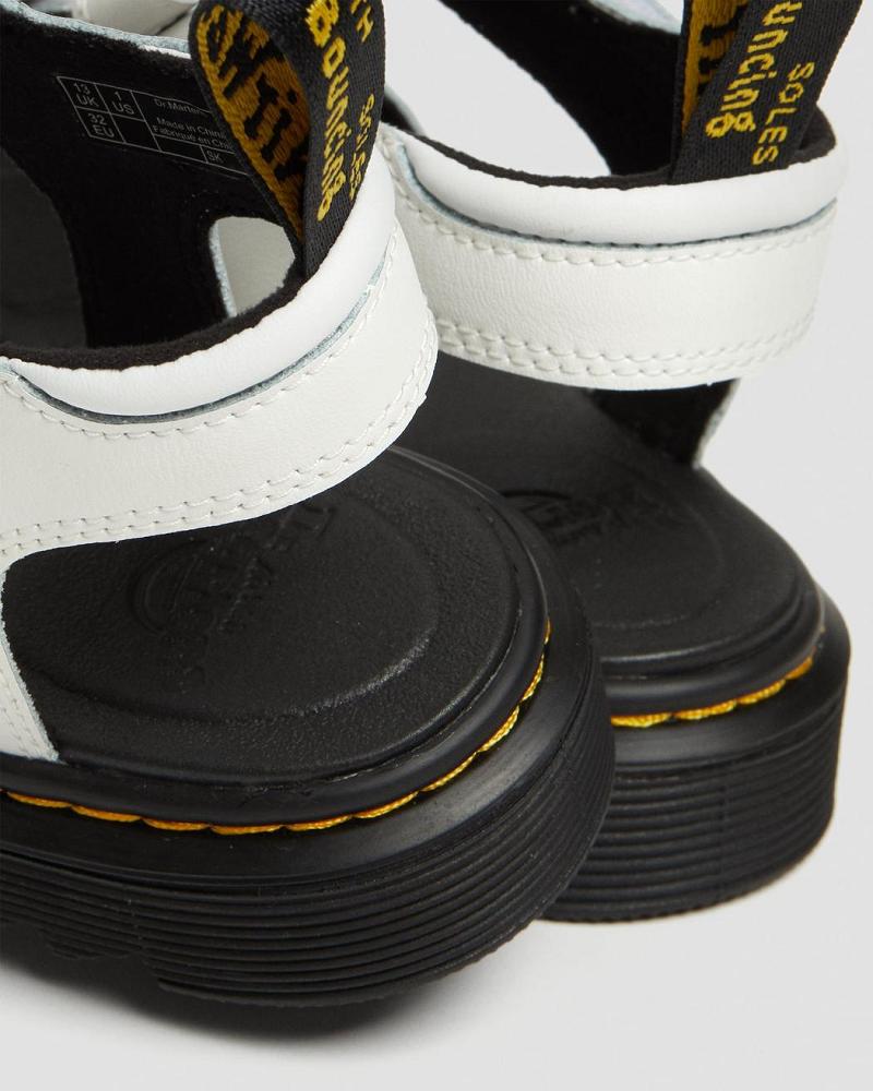 Kids' Dr Martens Junior Klaire Leather Strap Sandals White | AU 720XYU